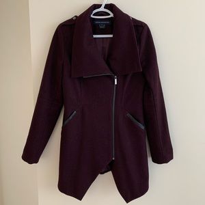 French Connection Asymmetric Wool Blend Coat